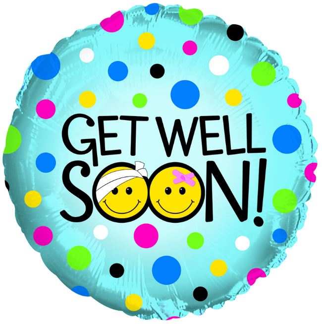 17" Get Well Soon! Smileys Balloon