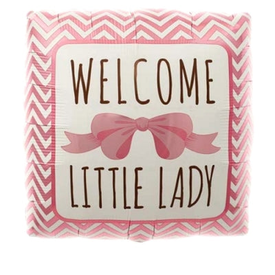 18" Welcome Little Lady Square Balloon