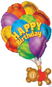 34'' Happy Birthday Bear With Balloons